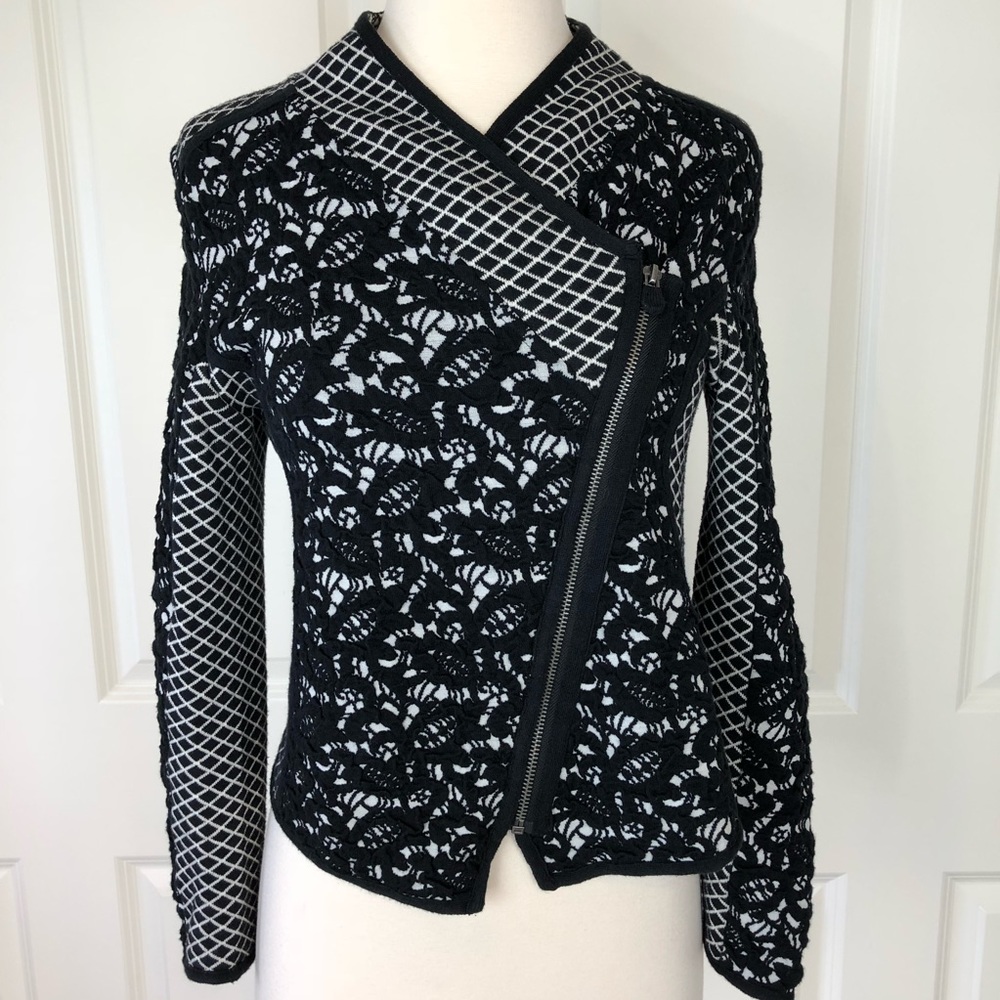 Anthropologie Moth Jacket Small Knit Moto Sweater - Picture 2 of 8